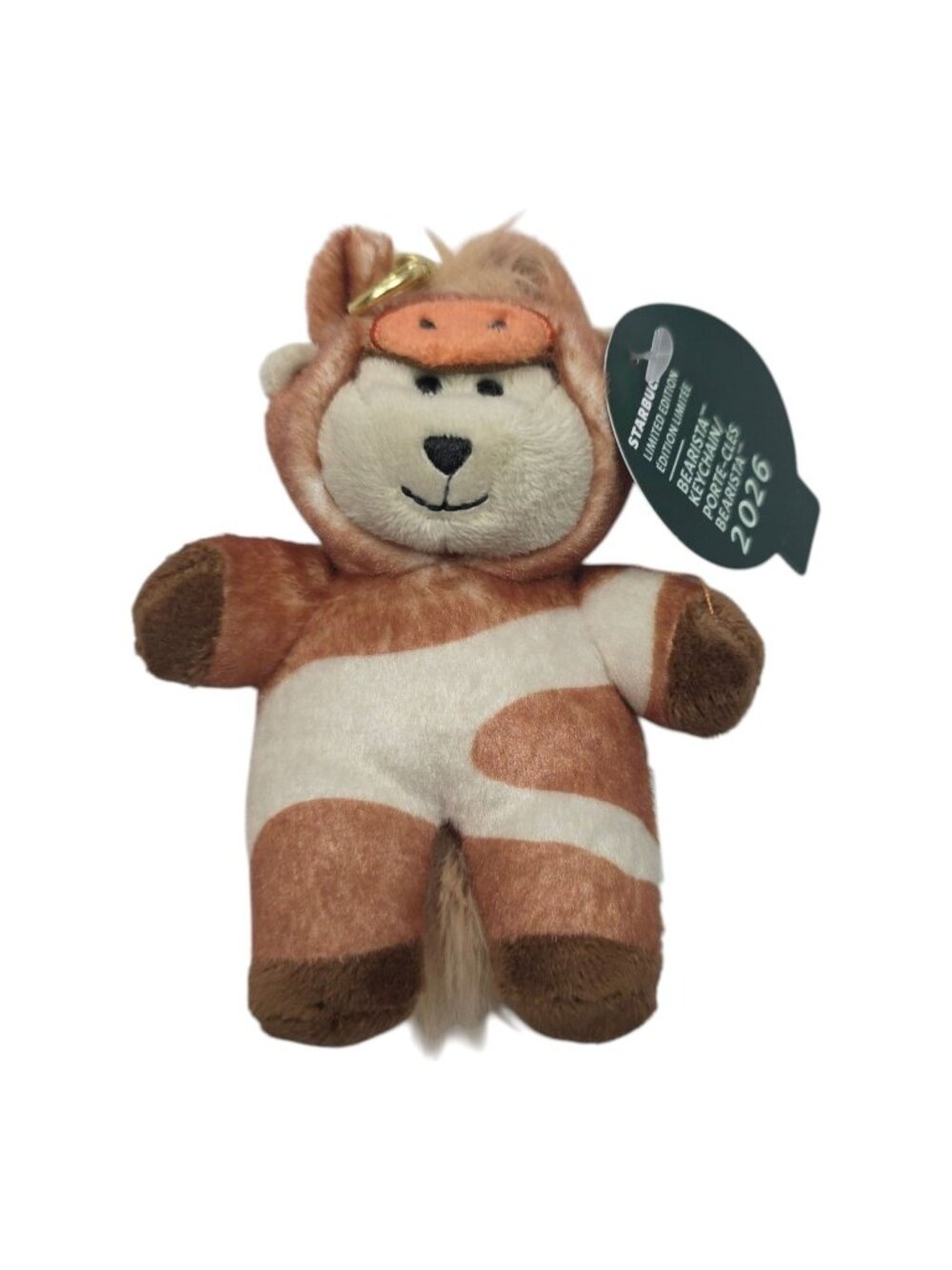 2026 Starbucks Lunar Year of Horse Bearista Bear Keychain 011183567 Ltd Ed NWT